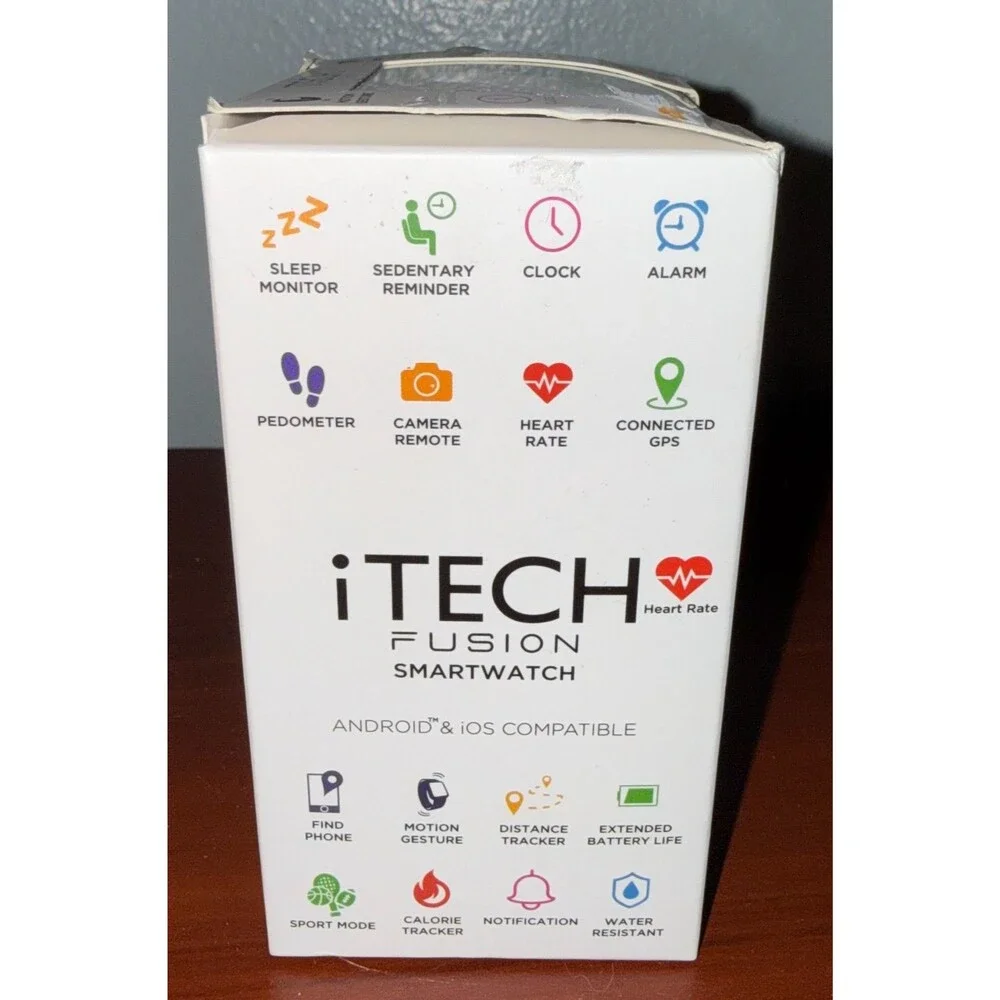 iTech Fusion Smart Watch - Navy/Turquoise/Black - Android & iOS Compatible NWT